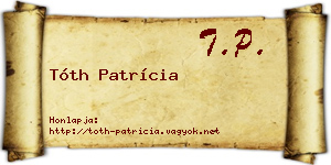 Tóth Patrícia névjegykártya